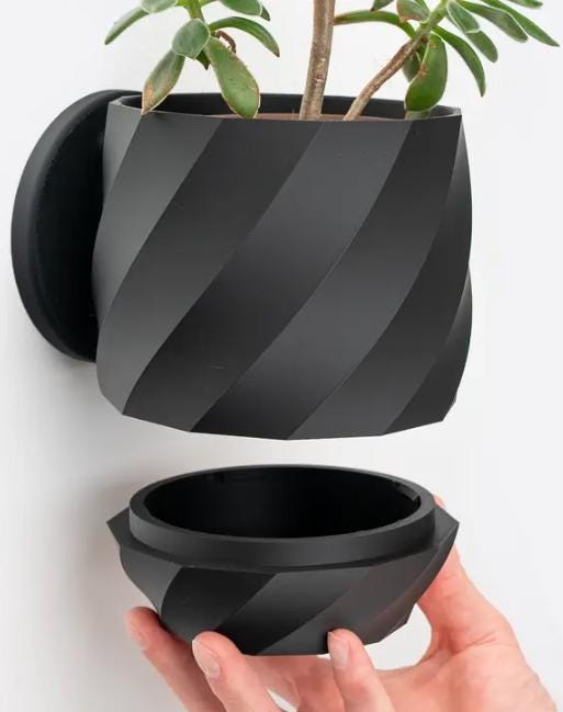Twisted Planter - Sleek, Modern Planter with Hidden Drip Tray