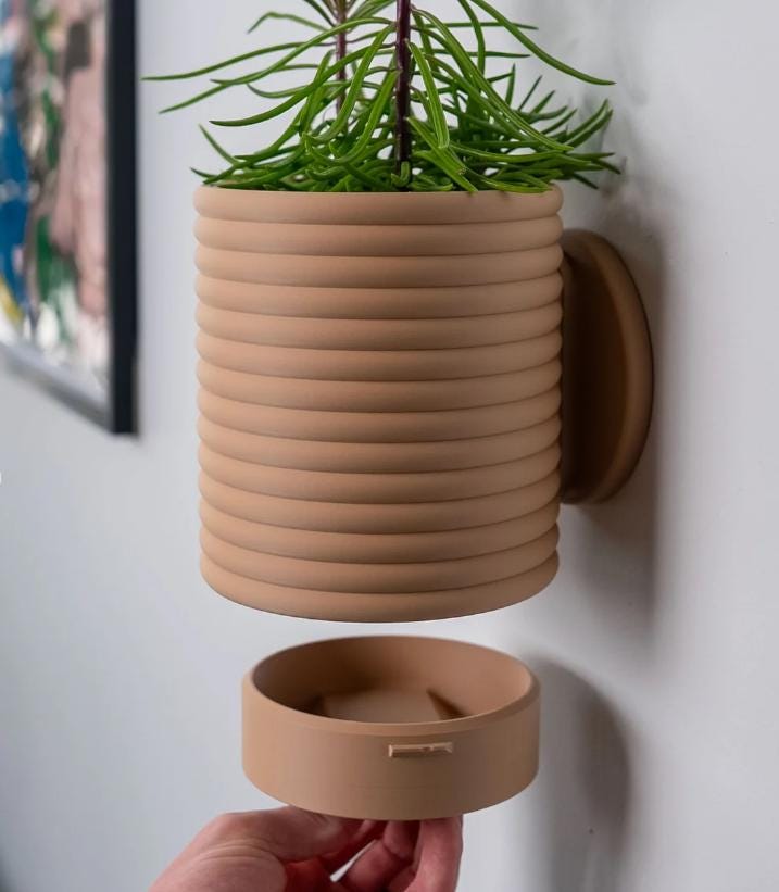 Poppy Wall Mount Planter | Hidden Drip Tray Planter | Indoor Plant Pot | Hanging Planter | Home Decor