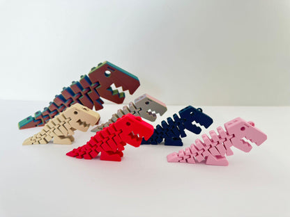 Flexi Rex Dinosaur Keychain | Articulated Dino Toy | 3D Printed Fidget Toy | Dinosaur Lover Gift