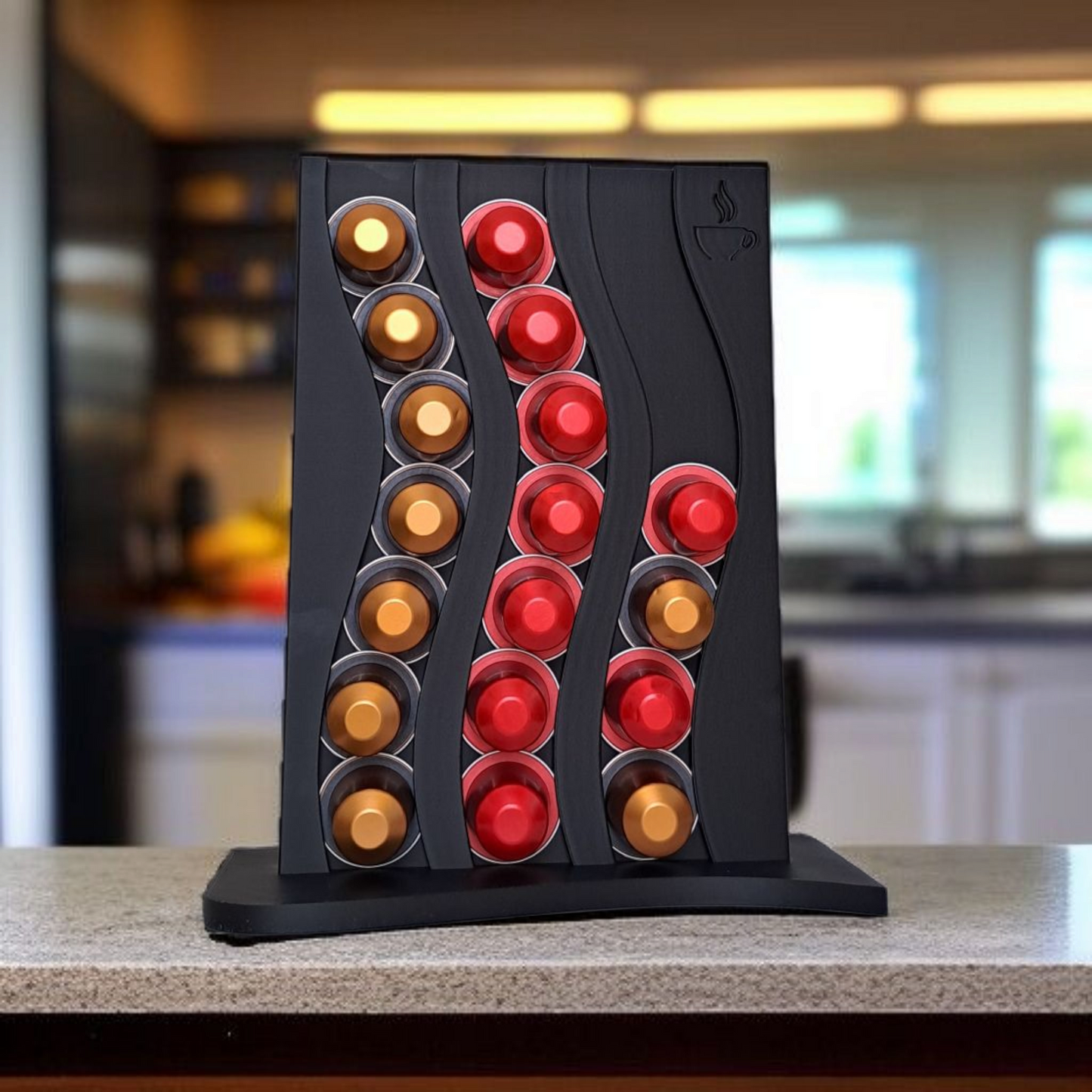 Wavy Nespresso Pod Holder | Modern Capsule Rack | Coffee Station Organizer
