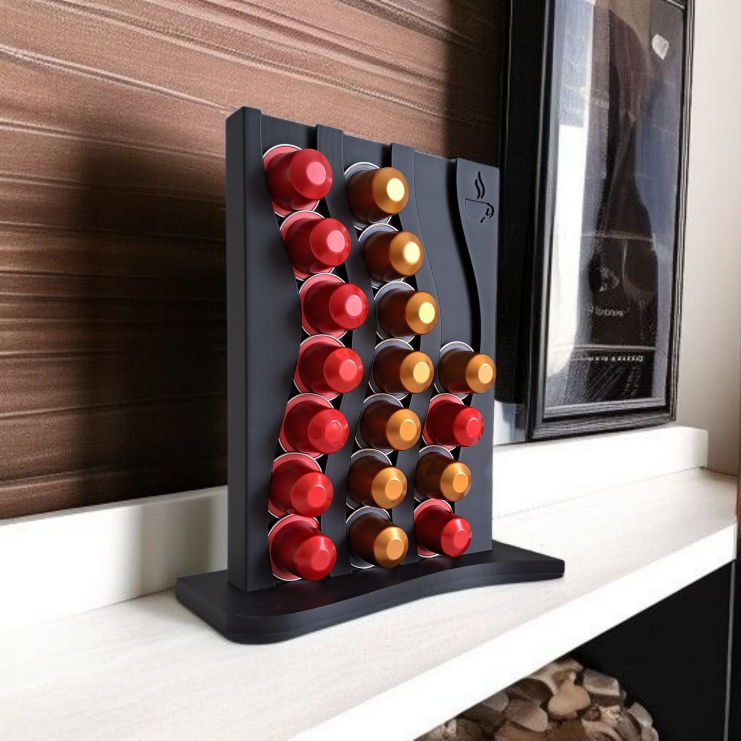 Wavy Nespresso Pod Holder | Modern Capsule Rack | Coffee Station Organizer