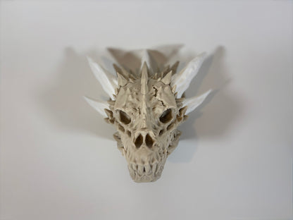 Diamond Dragon Skull | Wall Mountable Fantasy Decor  | Crystal Dragon Head | Geometric Dragon Head Sculpture