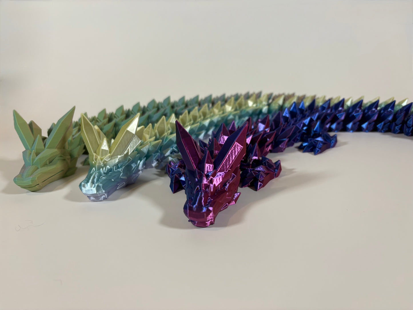 Crystal Dragon | Rose Dragon | Articulated Dragon Toy | Fantasy Dragon Figurine | Flexi Dragon Gift | Poseable Dragon | Cinderwing3D