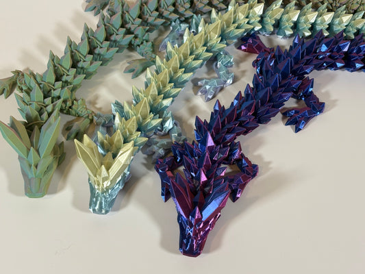 Crystal Dragon | Rose Dragon | Articulated Dragon Toy | Fantasy Dragon Figurine | Flexi Dragon Gift | Poseable Dragon | Cinderwing3D