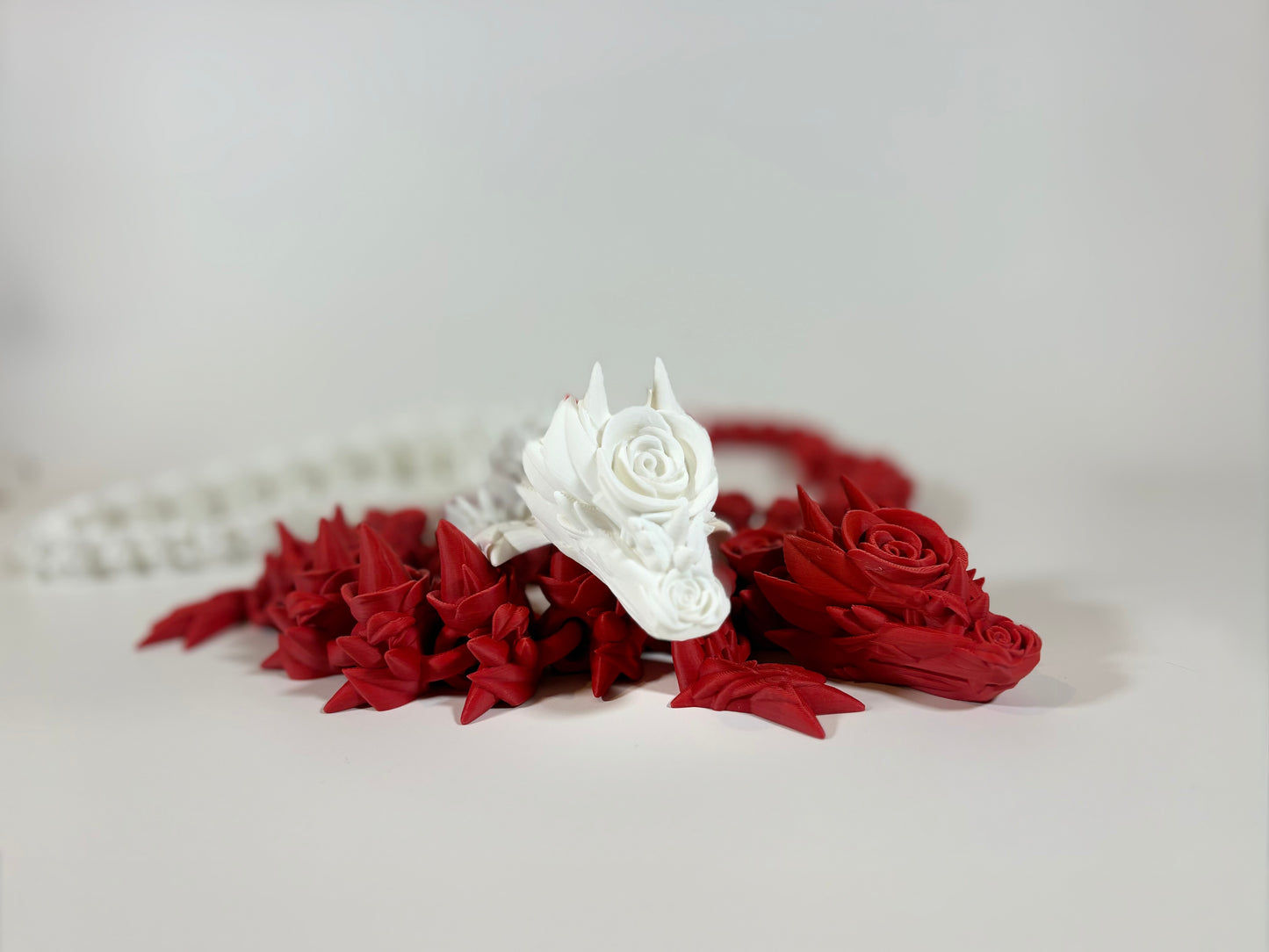 Crystal Dragon | Rose Dragon | Articulated Dragon Toy | Fantasy Dragon Figurine | Flexi Dragon Gift | Poseable Dragon | Cinderwing3D
