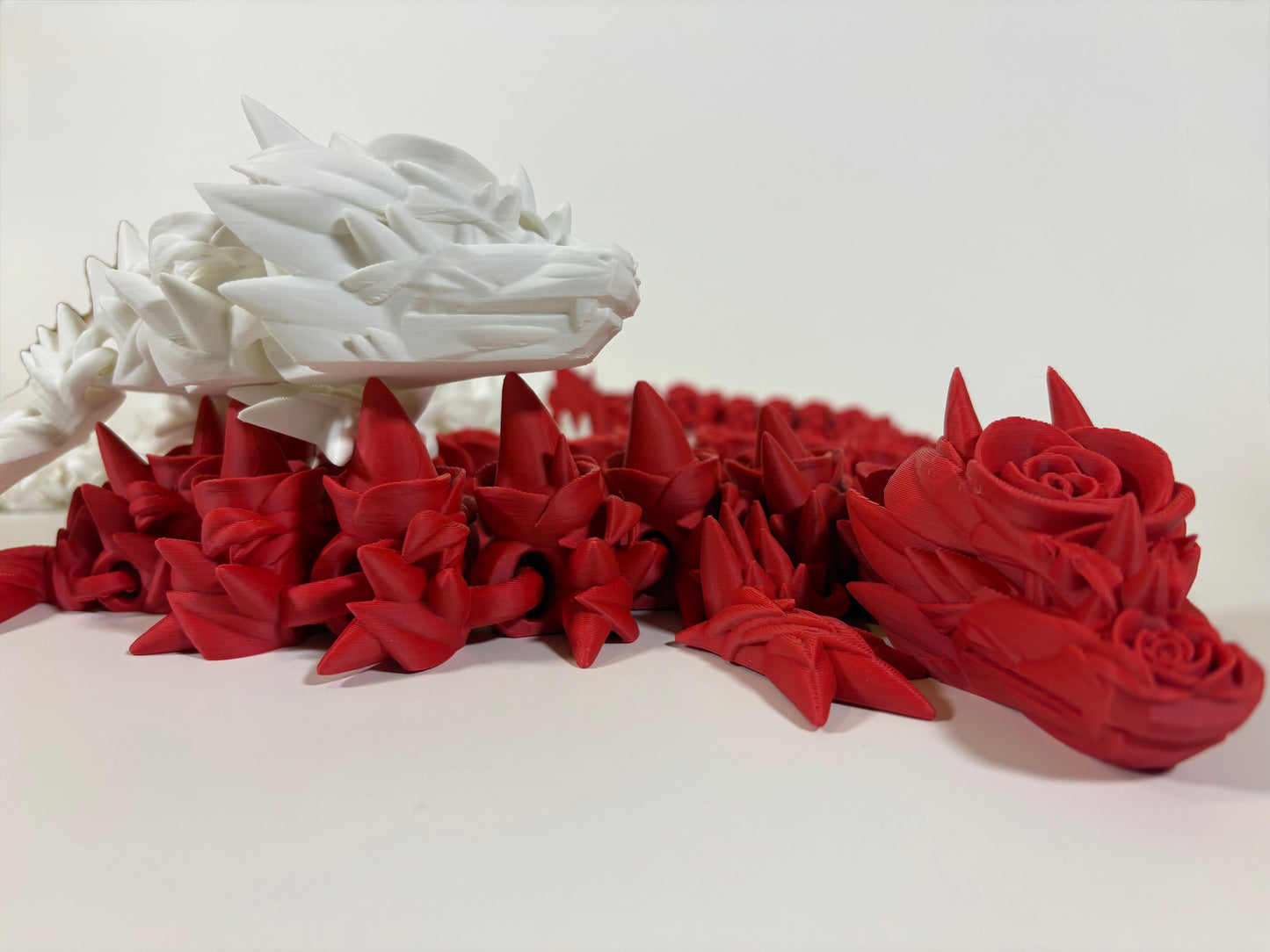 Crystal Dragon | Rose Dragon | Articulated Dragon Toy | Fantasy Dragon Figurine | Flexi Dragon Gift | Poseable Dragon | Cinderwing3D