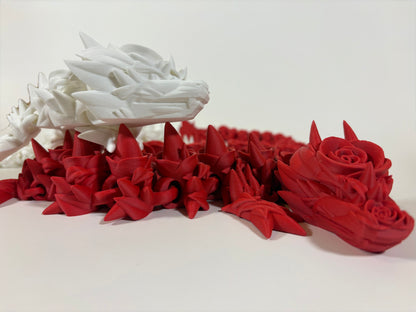 Crystal Dragon | Rose Dragon | Articulated Dragon Toy | Fantasy Dragon Figurine | Flexi Dragon Gift | Poseable Dragon | Cinderwing3D