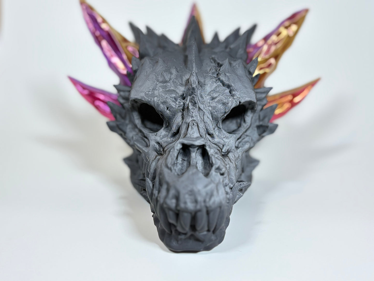 Diamond Dragon Skull | Wall Mountable Fantasy Decor  | Crystal Dragon Head | Geometric Dragon Head Sculpture