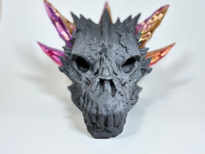 Diamond Dragon Skull | Wall Mountable Fantasy Decor  | Crystal Dragon Head | Geometric Dragon Head Sculpture