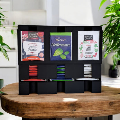 Modern Tea Organizer | Tea Bag Holder | Countertop Tea Dispenser | Stylish Tea Storage Rack