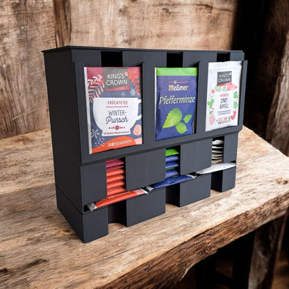 Modern Tea Organizer | Tea Bag Holder | Countertop Tea Dispenser | Stylish Tea Storage Rack