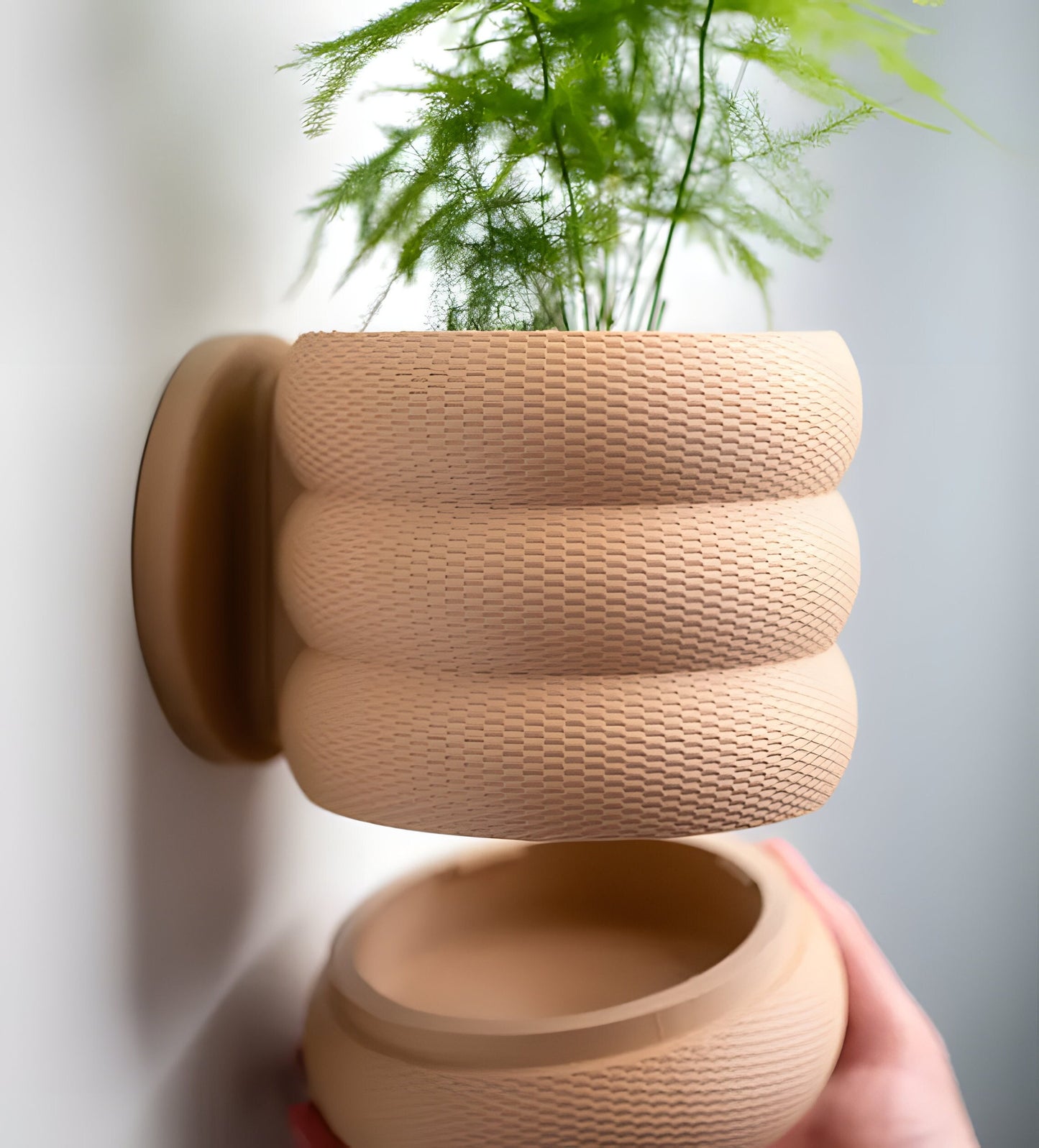 Bubble Wall Planter | Planter with Twist-Off Drip Tray | Bubble Weave Planter | Home Garden