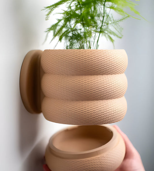 Bubble Wall Planter | Planter with Twist-Off Drip Tray | Bubble Weave Planter | Home Garden