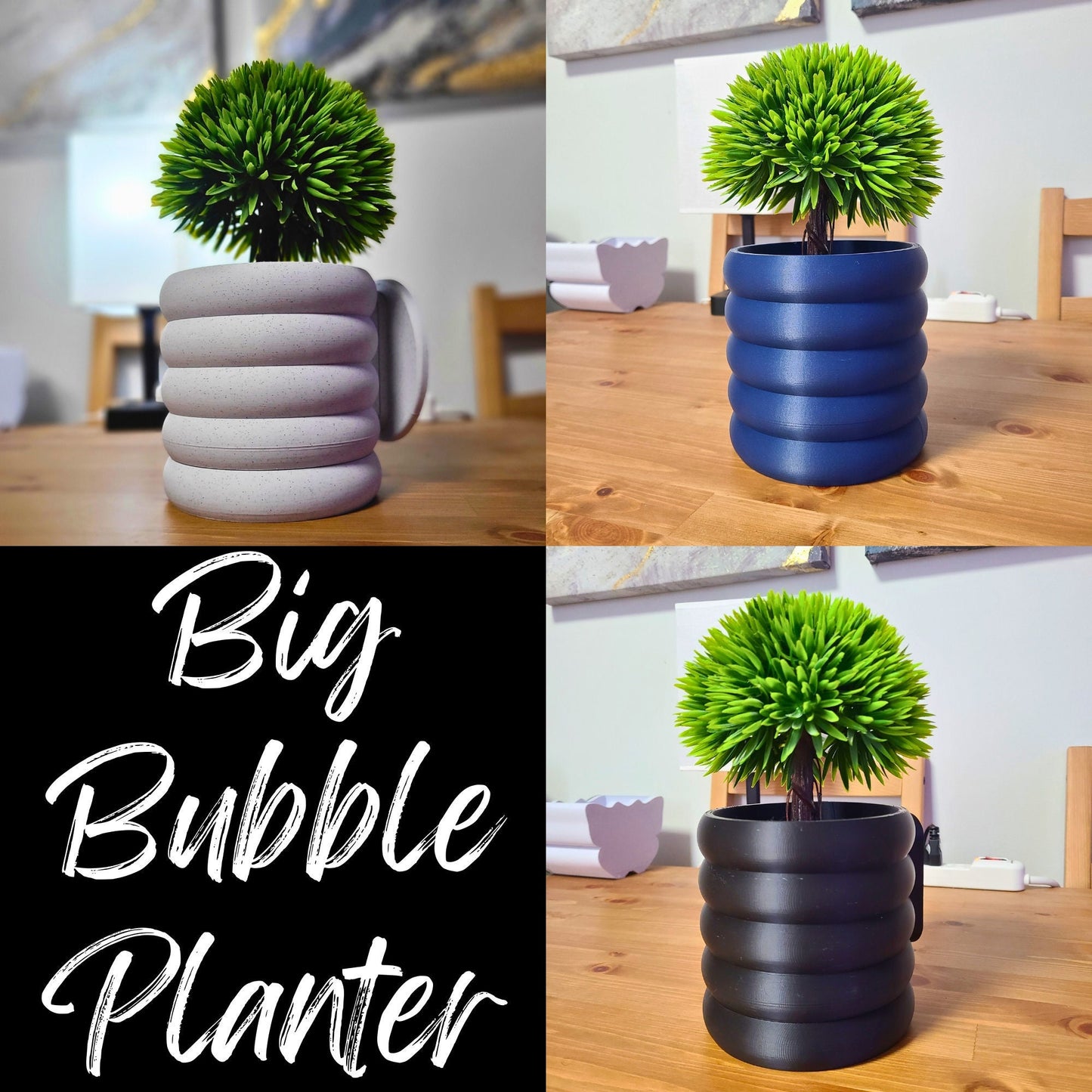 Big Bubbles Wall Planter | Hanging Plant Pot | Matte Marble PLA | 3D Printed Home Decor | Vertical Garden | Home Garden