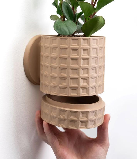 Echo Wall Planter with Hidden Drip Tray | Modern Wall Mounted Planter